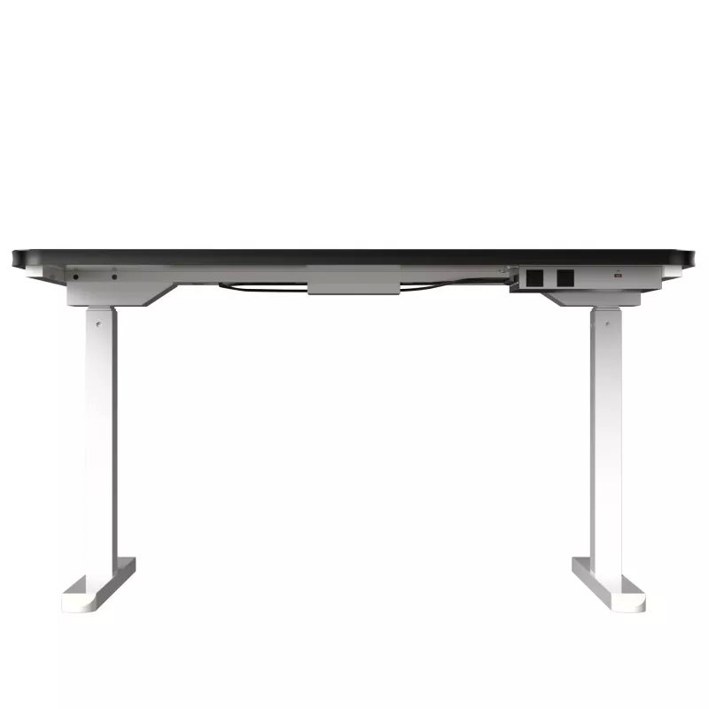 Bela steklena deska dvojna motorna dvižna miza